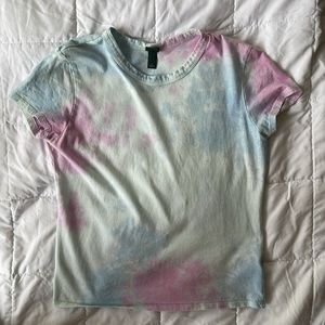 Girls blue and pink tie dye tee